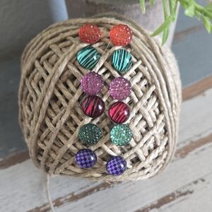 Colorful Stud Earring Set